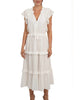 Tiered Midi Dress in White - thumbnail