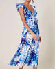 Beauty And Grace Floral Midi Dress In Blue And Ivory - thumbnail
