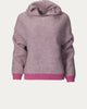 Wool Blend Drop Shoulder Cowl Neck Hoodie in Lilac Combo - thumbnail