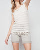 Bouclé Yarn Cami With Tassels in Natural - thumbnail