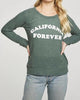 Rpet Knit Long Sleeve Raglan Pullover California Forever in Greenhouse - thumbnail