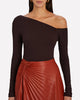 Sweater Knit Slouch Shoulder L/S in Bitter Brown - thumbnail