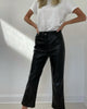 Rachel Faux Leather Straight Crop Pant in Black - thumbnail