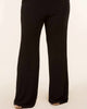 Plus Drape Knot Detailed Slinky Wide Pants in Black - thumbnail