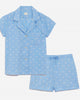 Embroidered Daisy Cotton Classic Short Pj Set in Cornflower Daisy - thumbnail