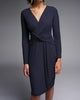 Lurex Wrap Sheath Dress In Navy - thumbnail
