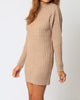 Wide Ribbed Sweater Dress in Mocha - thumbnail