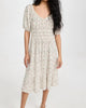 Fabia Shirred Midi Dress in Meadow - thumbnail