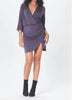 Lumi Wrap Front Dress In Grey - thumbnail