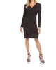 Gold Metallic Wrap Dress in Black - thumbnail