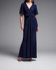 Solid Lurex Fit And Flare Maxi Dress In Navy - thumbnail