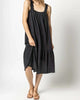 Gathered Strap Peplum Dress in Black - thumbnail