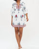 Cuff Sleeve Mini Dress in Kiawah Red - thumbnail