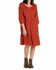 Scouter Cord Tiered Long Sleeve Dress In Cinnamon - thumbnail