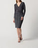 Wrap Dress With Stripe Print In Black/Silver - thumbnail