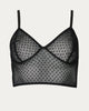 Reishi Longline Lace Triangle Bralette in Black - thumbnail