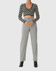 Quinn Long Sleeve Knit Top in Cream Retro Floral - thumbnail