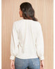 Melanie Smocked Peasant Tee in Off White - thumbnail