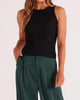 Evie Cutout Knit Tank in Black - thumbnail
