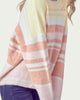 Oversized Striped Ribbed-Knit Sweater in Yellow/Terracotta/Pink - thumbnail