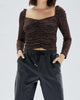 Imane Ruched Top in Black/Bronze - thumbnail