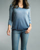 Dip Dye Long Sleeve Tee in Navy - thumbnail