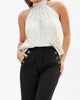 Moon Light Mile Esme Tie Neck Top in Cream Animal Print - thumbnail