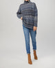 Mock Neck Tunic Pullover in Blue Combo - thumbnail
