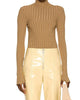 Lurex Sweater Rib Turtleneck in Sand/Gold - thumbnail