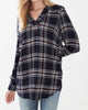 Popover Check Textured Tunic in Navy Plaid - thumbnail