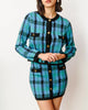 Fannie Plaid Mini Skirt in Blue/Black - thumbnail