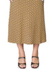 Crochet Knit Balla Skirt in Saffron & Burgundy - thumbnail