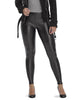 Leatherette High Rise Leggings in Black - thumbnail