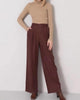 Pleated Palazzo Pants in Brown - thumbnail