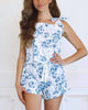 Rose Tie Top Sleep Set in Blue - thumbnail