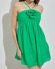 Flower Detail Romper in Kelly Green - thumbnail