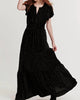 Reese Front Placket Dress In Black - thumbnail