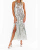 Disco Maxi Dress in Silver - thumbnail