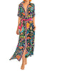Panache Maxi Dress - Humming Bird Heaven In Navy - thumbnail