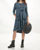 Long Sleeve Midi Dress In Marble - thumbnail