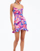 Natasha Open-Back Satin Mini Dress in Purple - thumbnail