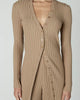 Lurex Sweater Rib Cardigan Midi Dress in Sand/Gold - thumbnail