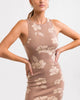 Hibiscus Knit Mini Dress in Taupe - thumbnail