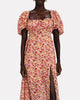 Felicia Floral-Print Tie-Back Midi Dress in Red - thumbnail