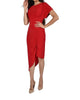 Rouched Front Dress In Red - thumbnail