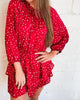 Sutton Mini Ruffle Detail Dress In Red - thumbnail