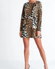 Kawa Long Sleeve Dress In Leopard Print - thumbnail