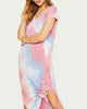 Tie-Dyed Stretch-Terry Maxi Dress in Pink/Blue - thumbnail