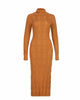 Turtleneck Cable Dress In Caramel - thumbnail