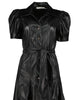 Clea Vegan Leather Dress in Black - thumbnail